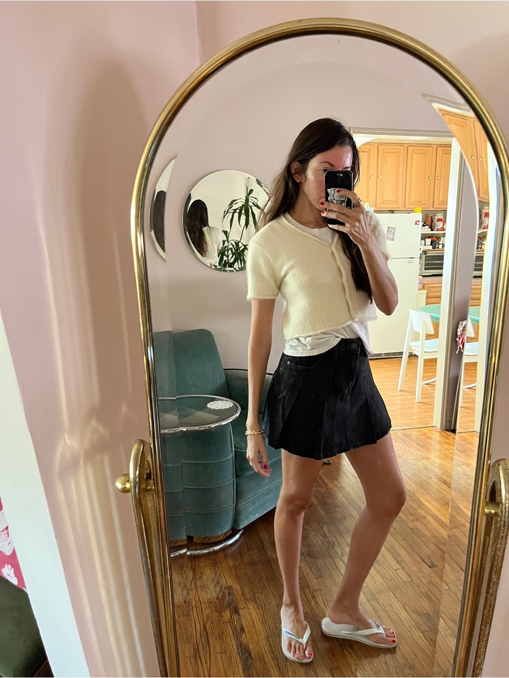 Levi’s Black Denim Pleated Mini Skirt